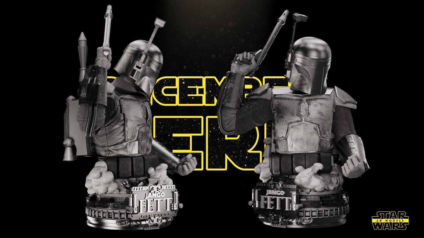 Jango Fett Star Wars themed 3D Bust Sculpture by SW3D