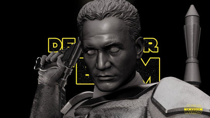 Jango Fett Star Wars themed 3D Bust Sculpture by SW3D