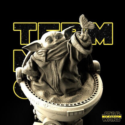 Grogu (Baby Yoda) Star Wars themed 3D Bust Sculpture by SW3D