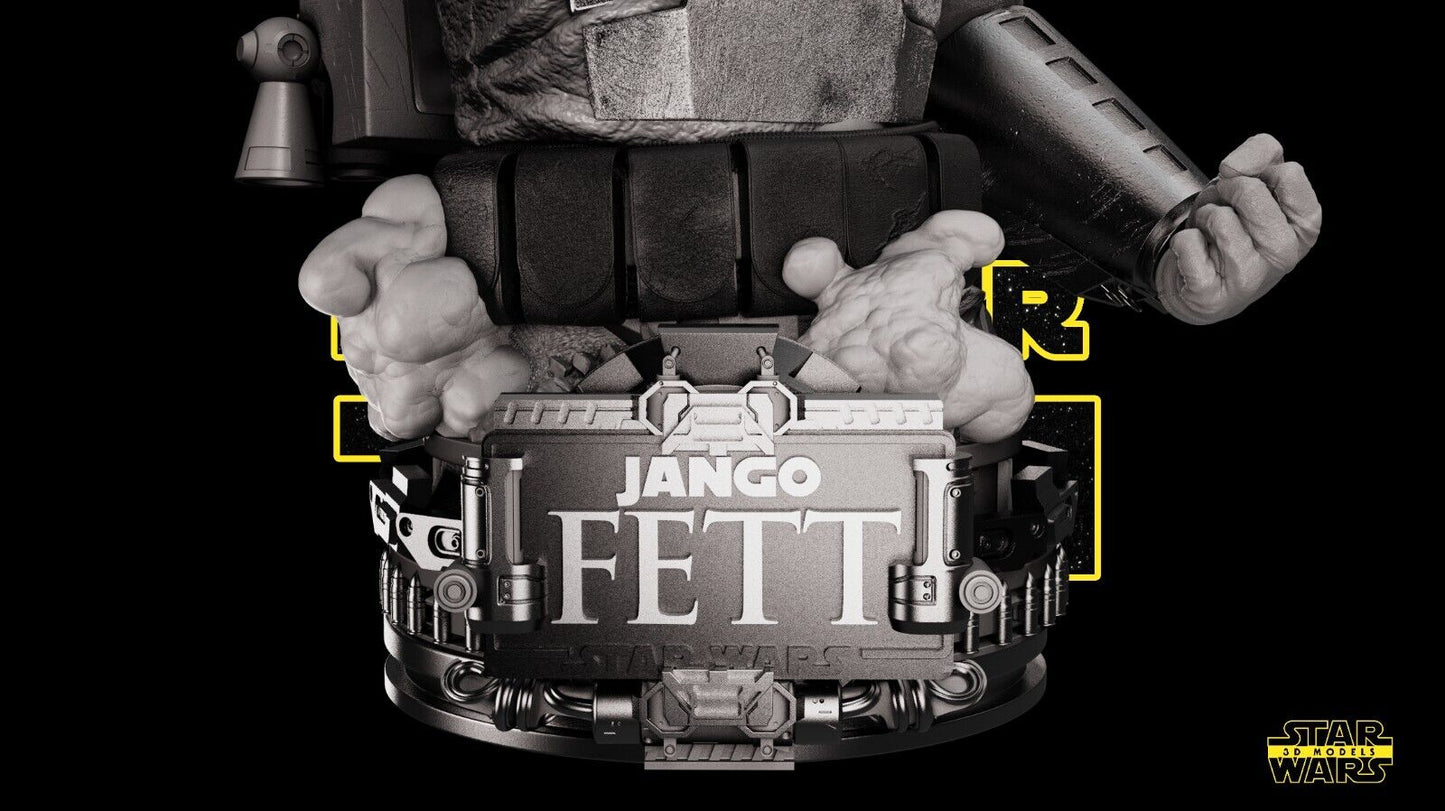 Jango Fett Star Wars themed 3D Bust Sculpture by SW3D