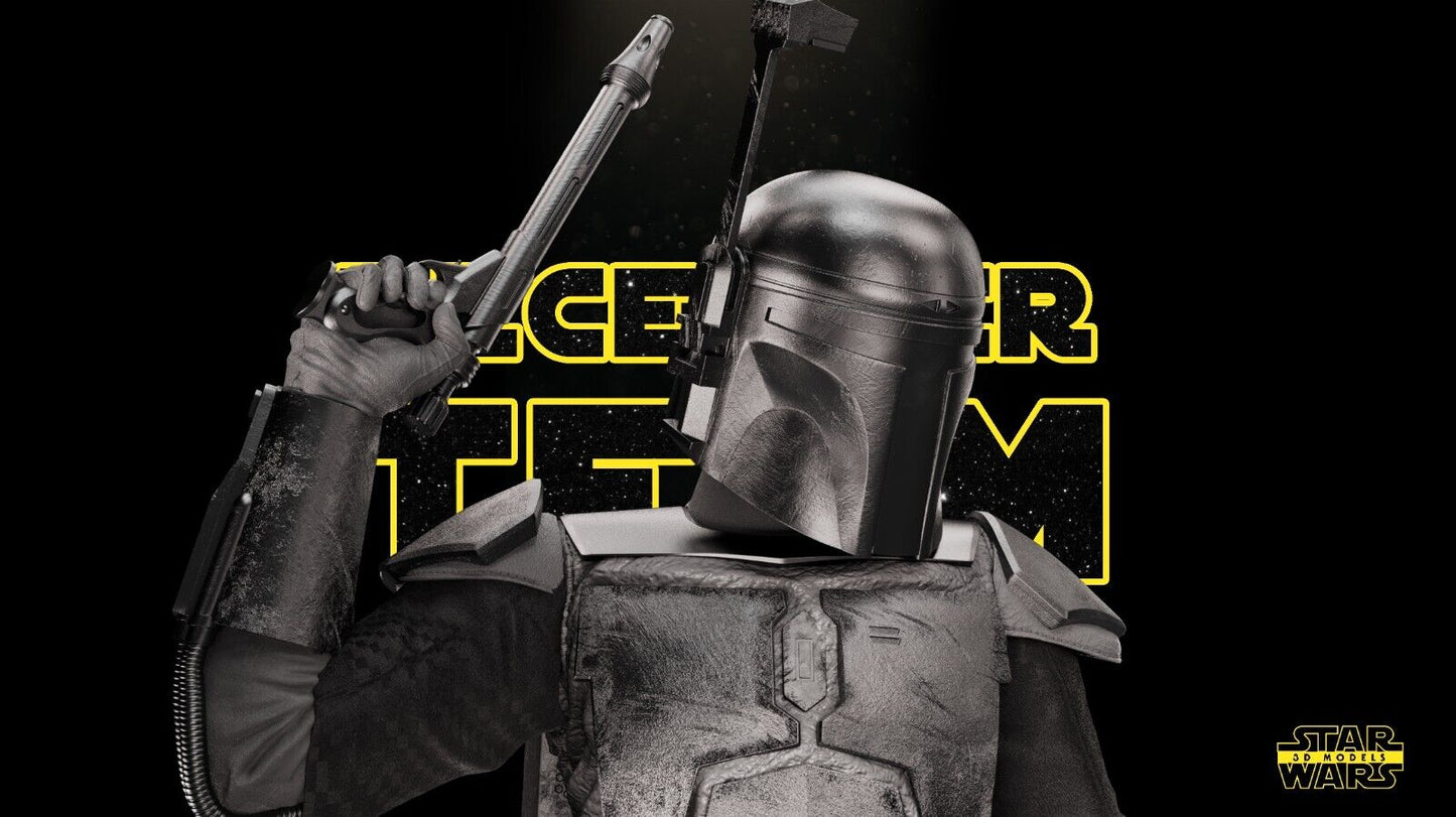 Jango Fett Star Wars themed 3D Bust Sculpture by SW3D