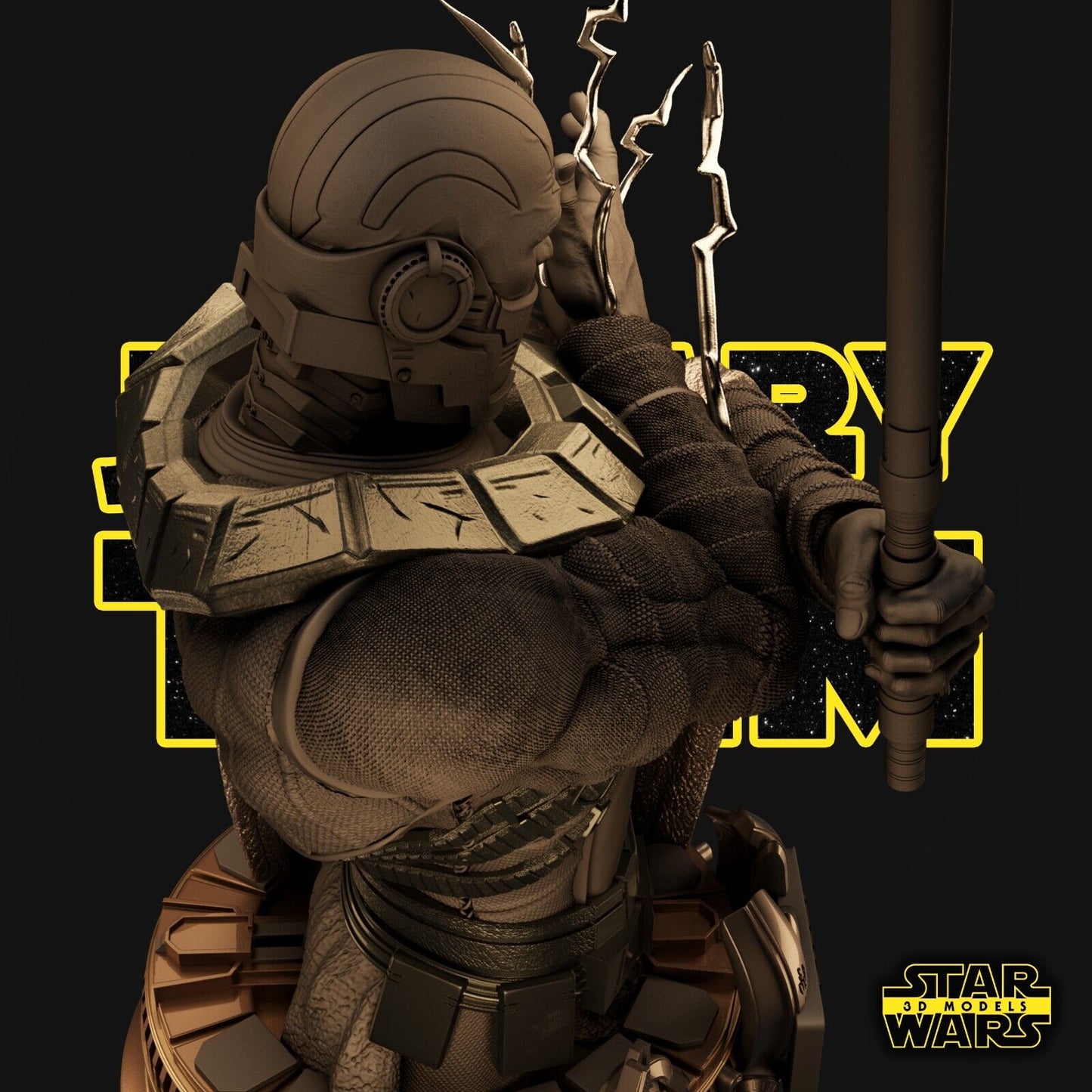 Darth Malak Star Wars themed 3D Bust Sculpture by SW3D