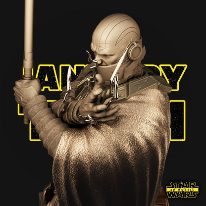 Darth Malak Star Wars themed 3D Bust Sculpture by SW3D