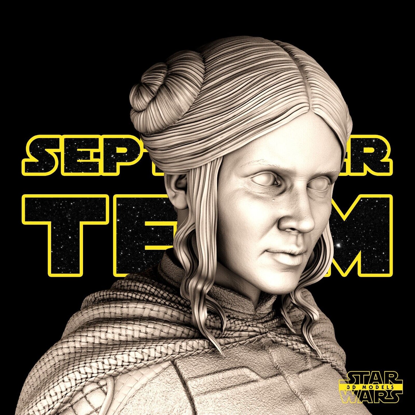 Princess Leia Star Wars themed 3D Bust Sculpture by SW3D