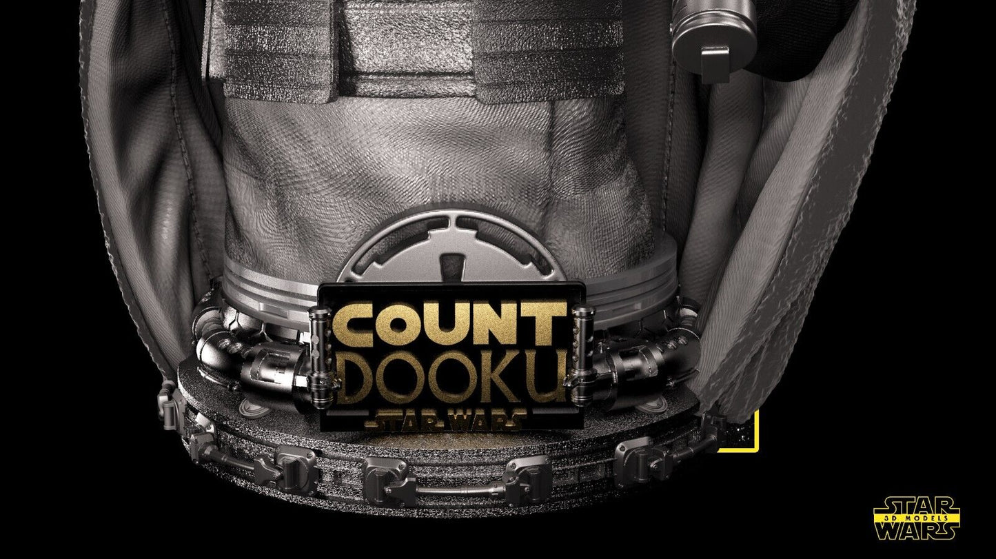 Count Dooku Star Wars themed 3D Bust Sculpture by SW3D