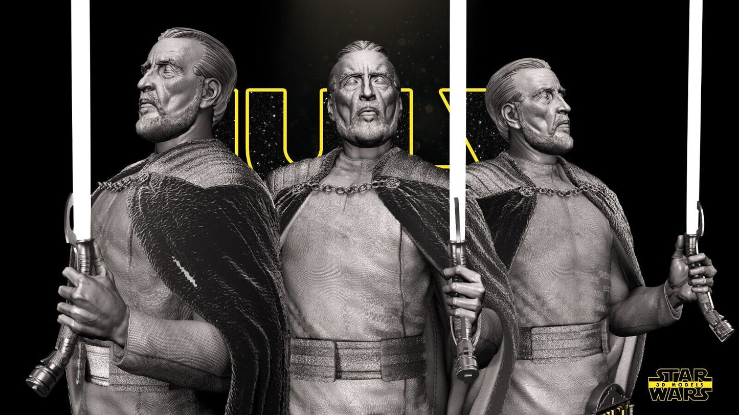 Count Dooku Star Wars themed 3D Bust Sculpture by SW3D
