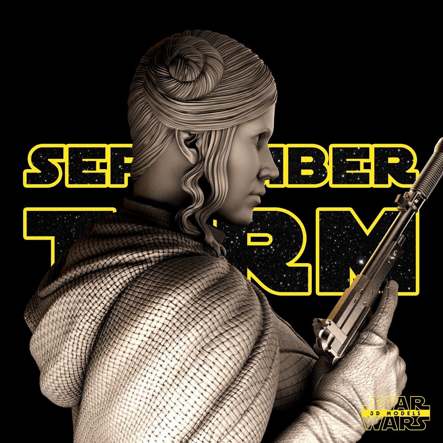 Princess Leia Star Wars themed 3D Bust Sculpture by SW3D