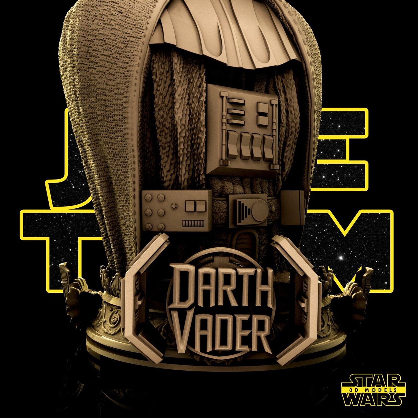 Darth Vader Star Wars themed 3D Bust Sculpture by SW3D