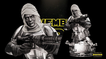 Dengar Star Wars themed 3D Bust Sculpture by SW3D