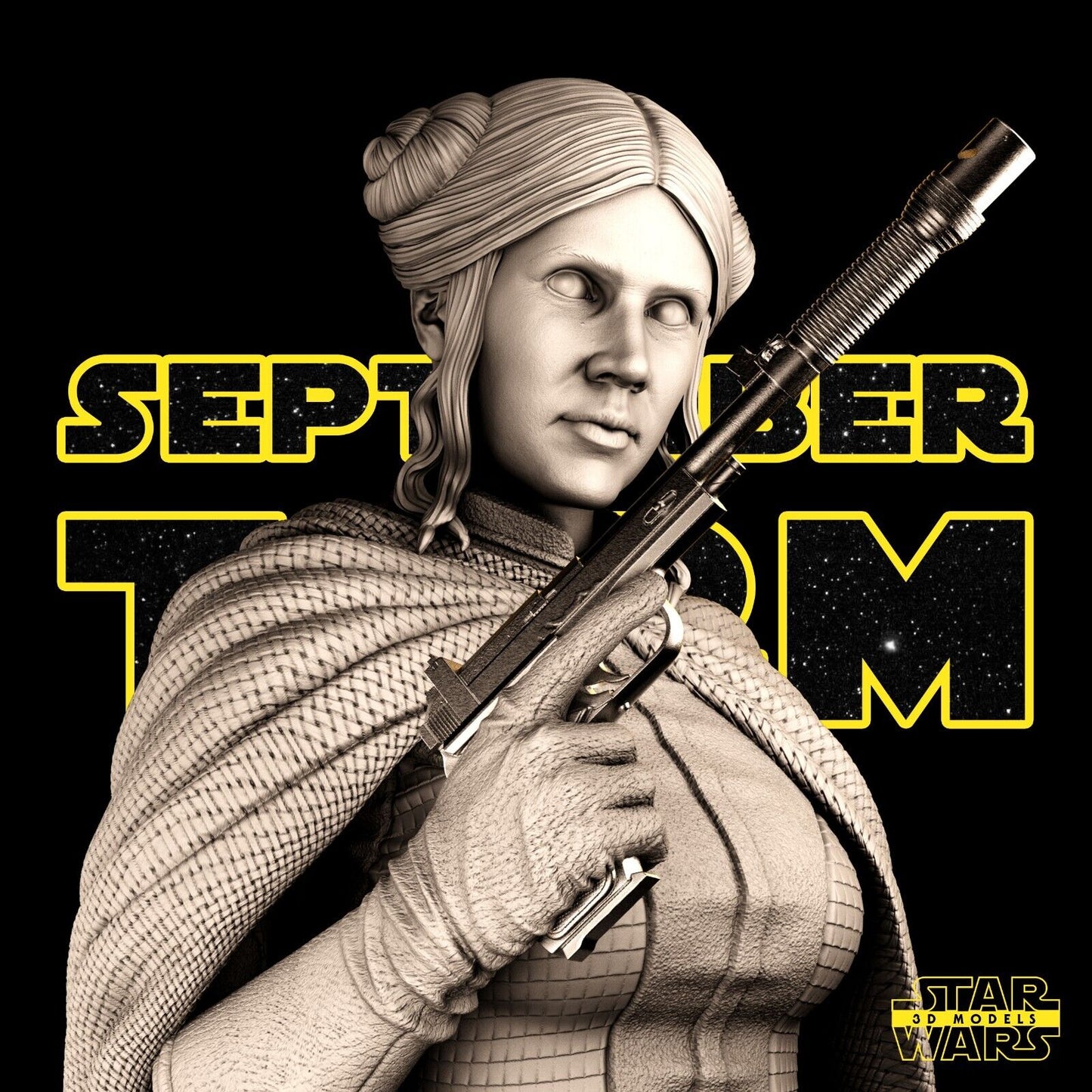 Princess Leia Star Wars themed 3D Bust Sculpture by SW3D