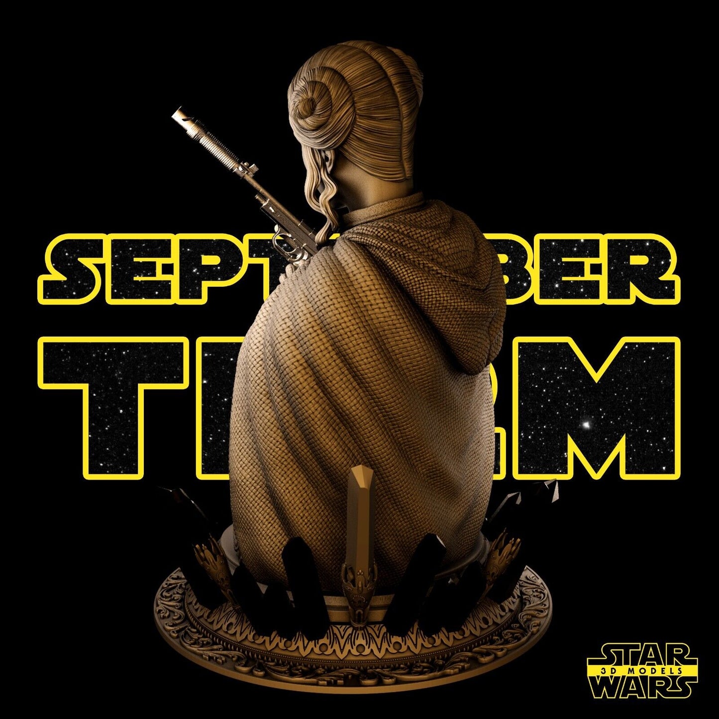 Princess Leia Star Wars themed 3D Bust Sculpture by SW3D