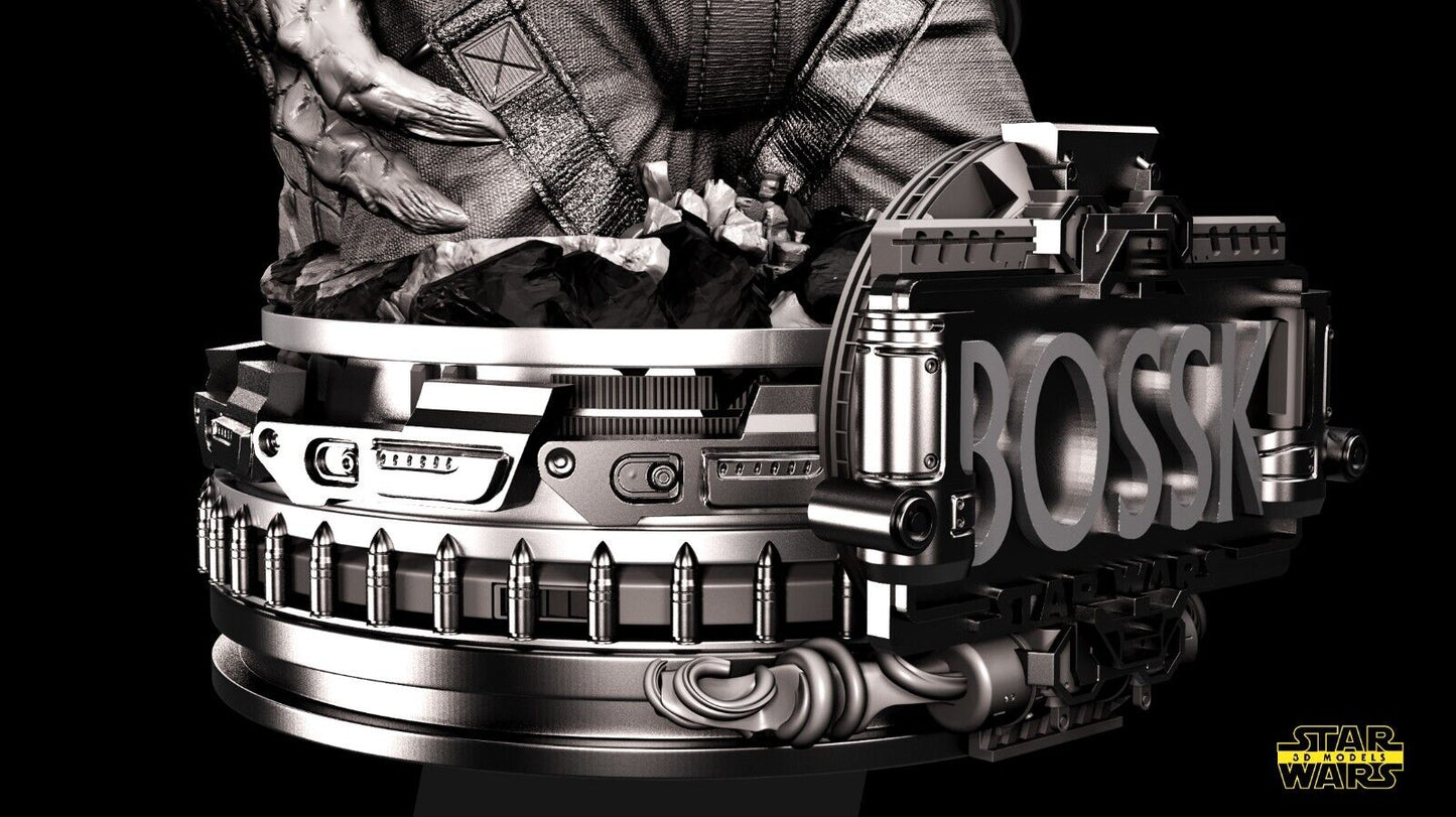 Bossk Star Wars themed 3D Bust Sculpture by SW3D