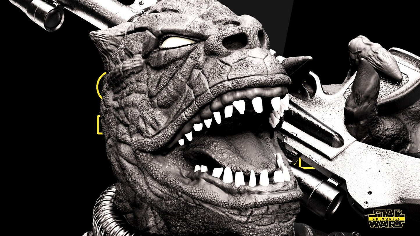 Bossk Star Wars themed 3D Bust Sculpture by SW3D