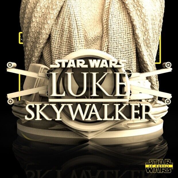 Luke Skywalker Star Wars themed 3D Bust Sculpture by SW3D