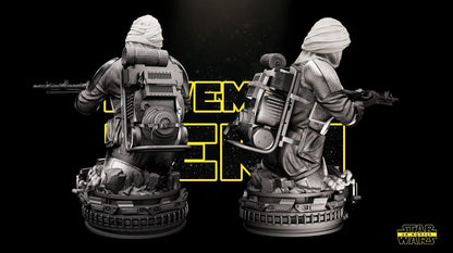 Dengar Star Wars themed 3D Bust Sculpture by SW3D