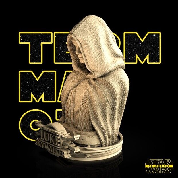 Luke Skywalker Star Wars themed 3D Bust Sculpture by SW3D