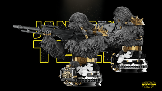 Black Krrsantan Star Wars themed 3D Bust Sculpture by SW3D