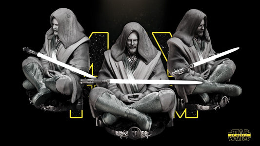Jedi Obi Wan Kenobi Star Wars themed 3D Bust Sculpture by SW3D