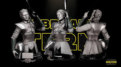 Fennec Shand Star Wars themed 3D Bust Sculpture by SW3D