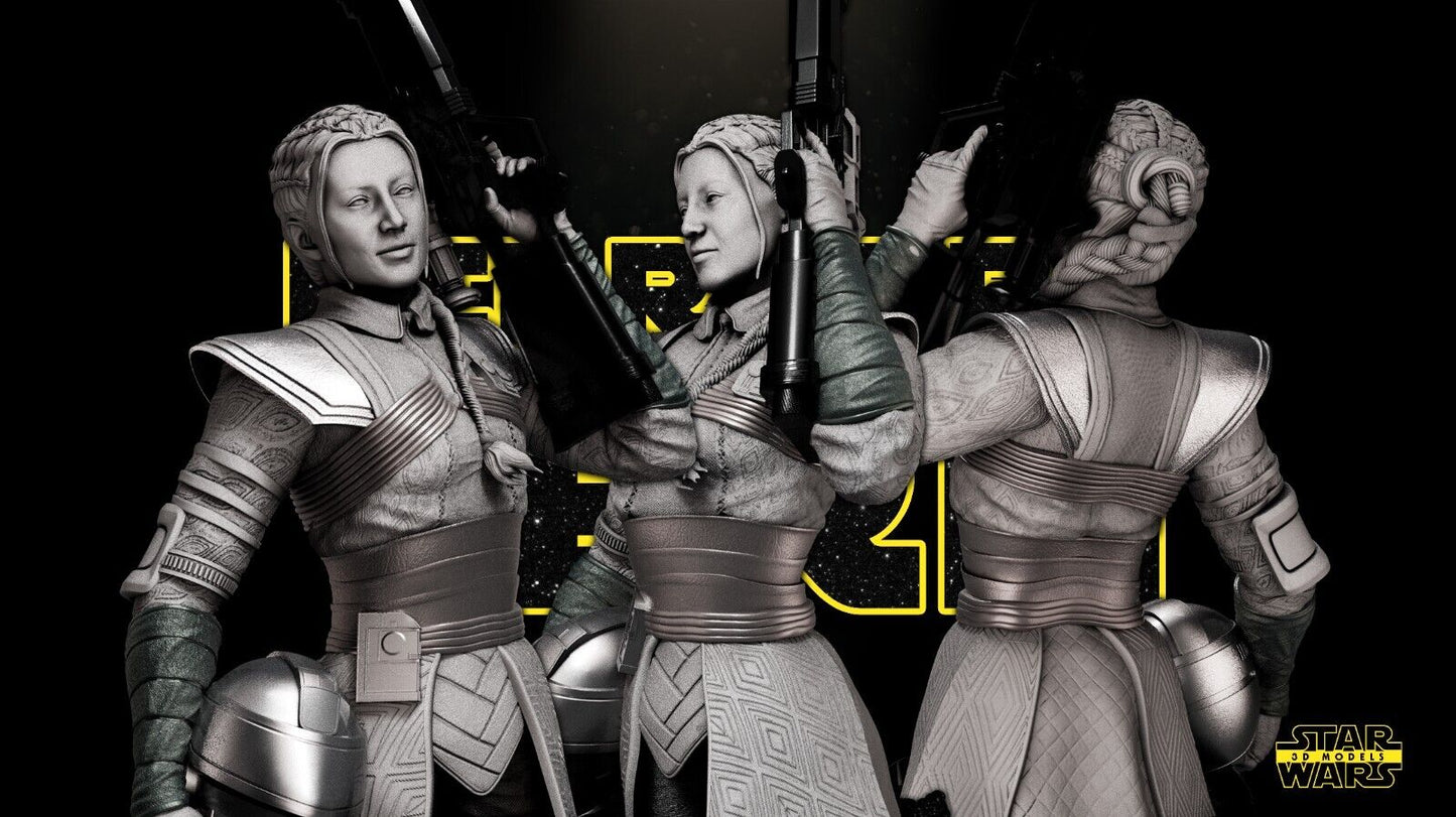 Fennec Shand Star Wars themed 3D Bust Sculpture by SW3D