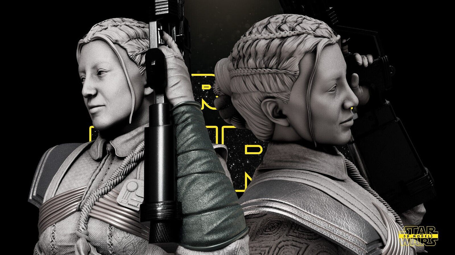 Fennec Shand Star Wars themed 3D Bust Sculpture by SW3D