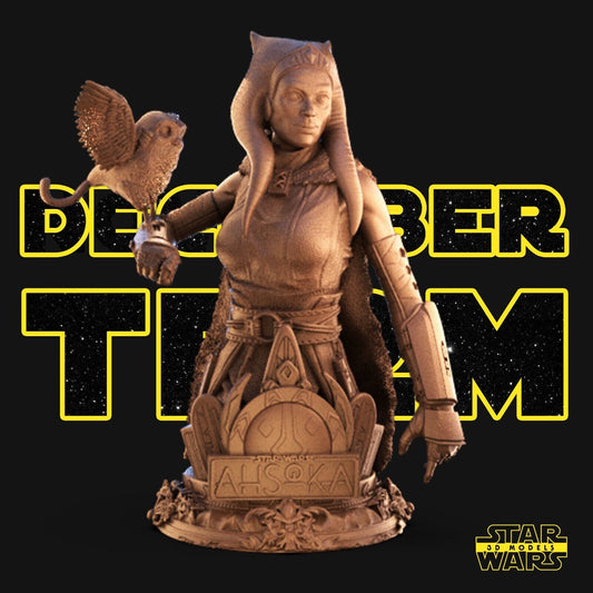 Ahsoka Star Wars themed 3D Bust Sculpture by SW3D