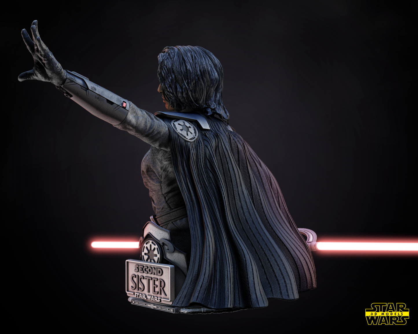 Second Sister Star Wars themed 3D Bust Sculpture by SW3D