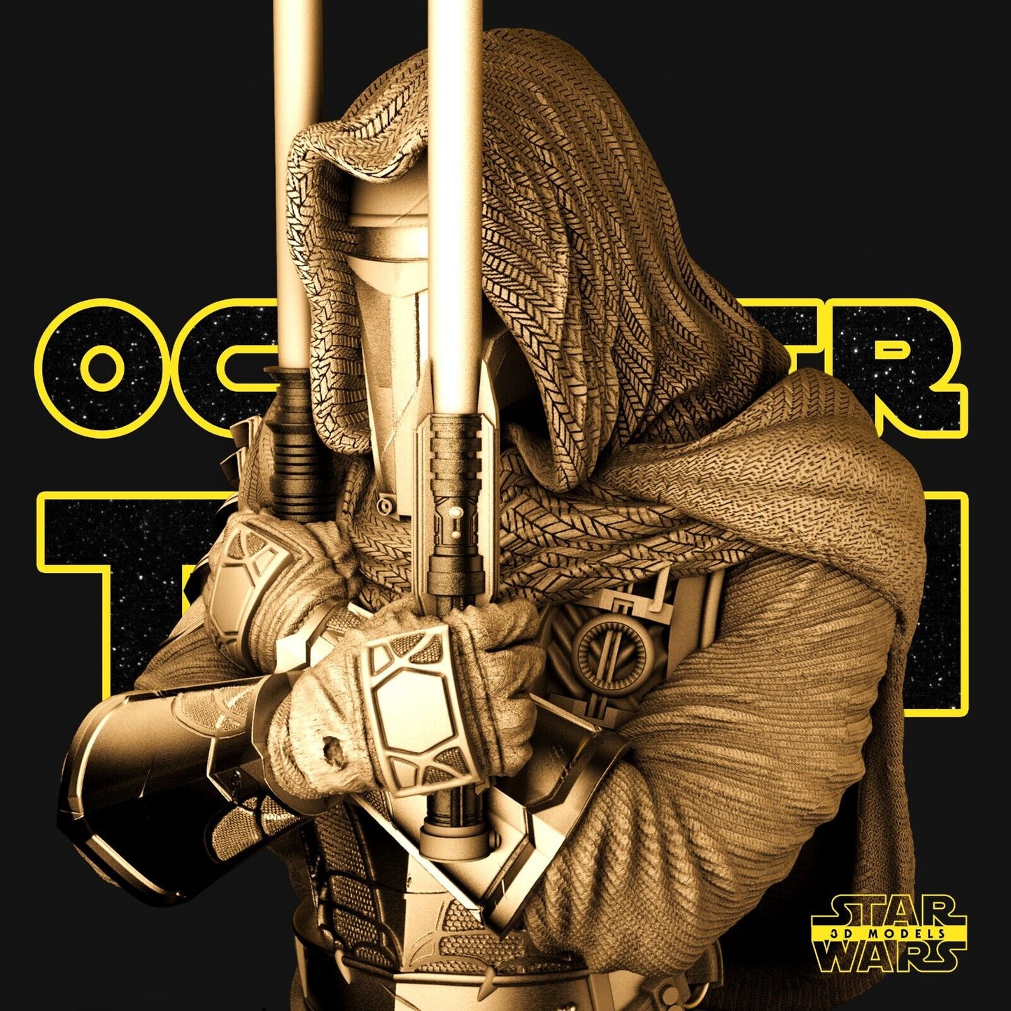 Darth Revan Star Wars themed 3D Bust Sculpture by SW3D