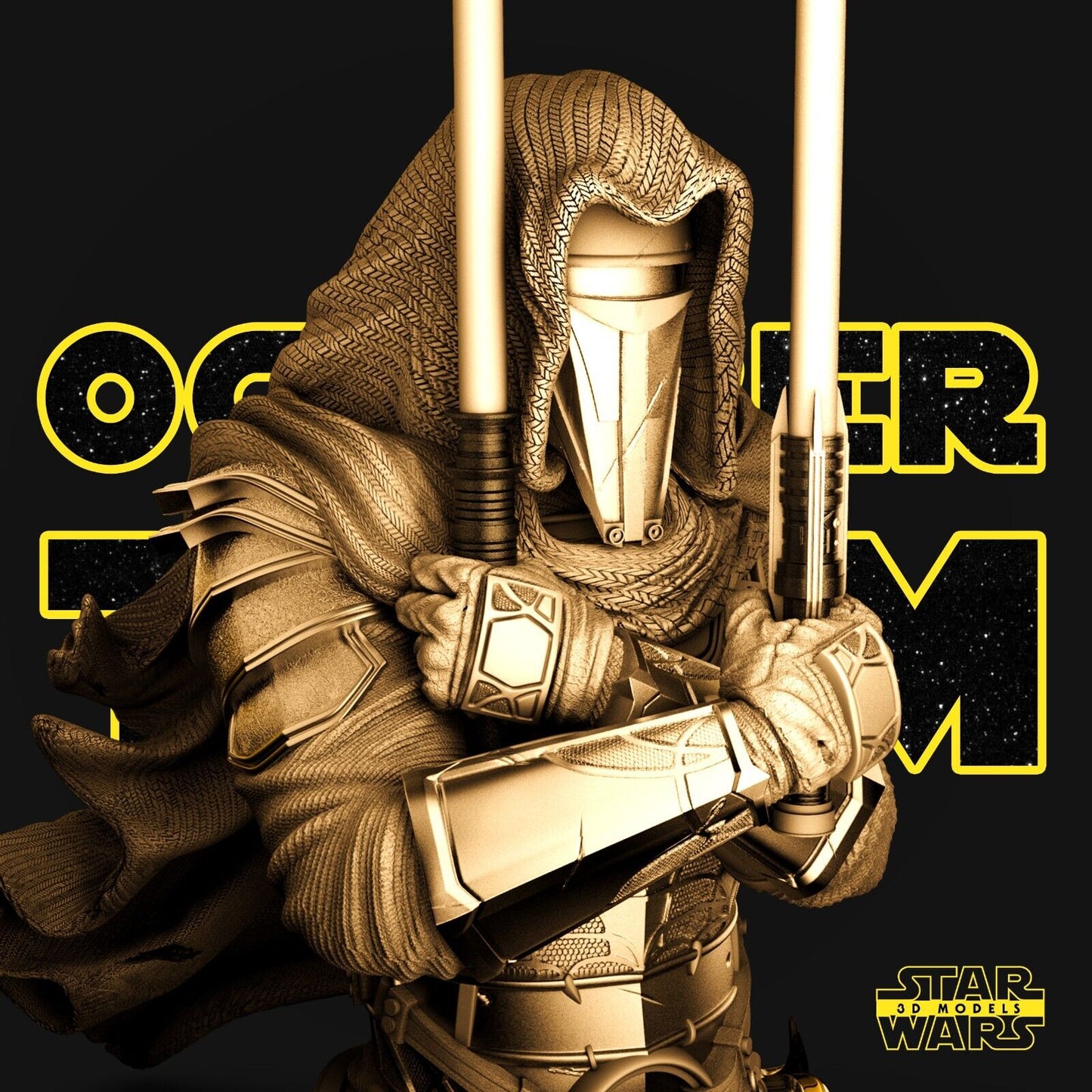 Darth Revan Star Wars themed 3D Bust Sculpture by SW3D