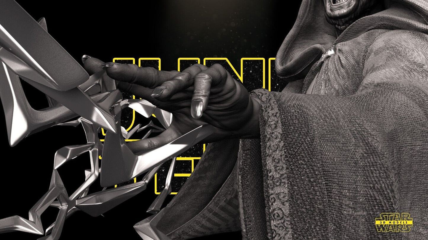 Darth Sidious (Palpatine) Star Wars themed 3D Bust Sculpture by SW3D