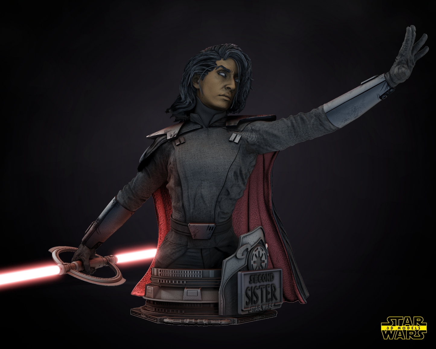 Second Sister Star Wars themed 3D Bust Sculpture by SW3D