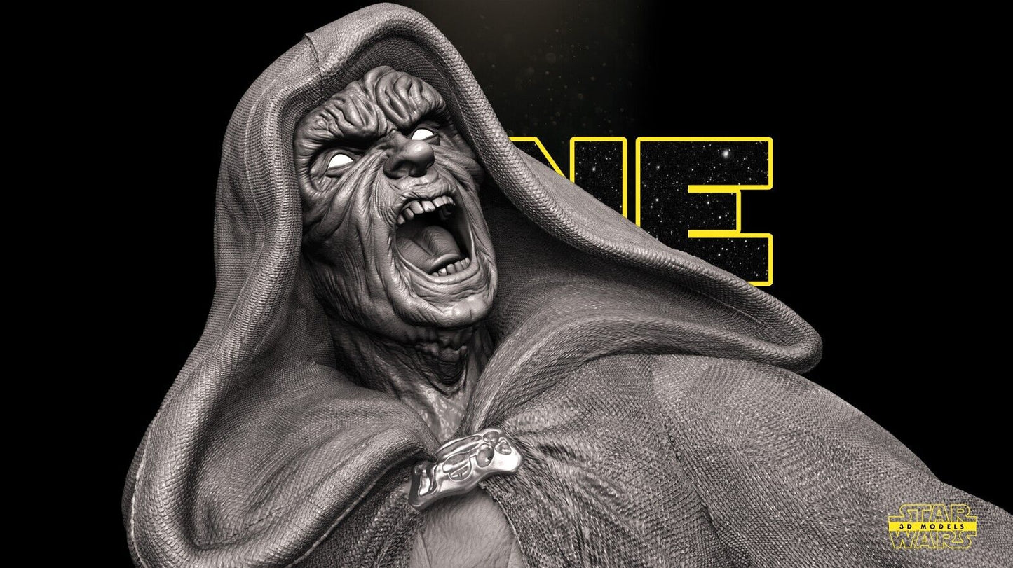 Darth Sidious (Palpatine) Star Wars themed 3D Bust Sculpture by SW3D