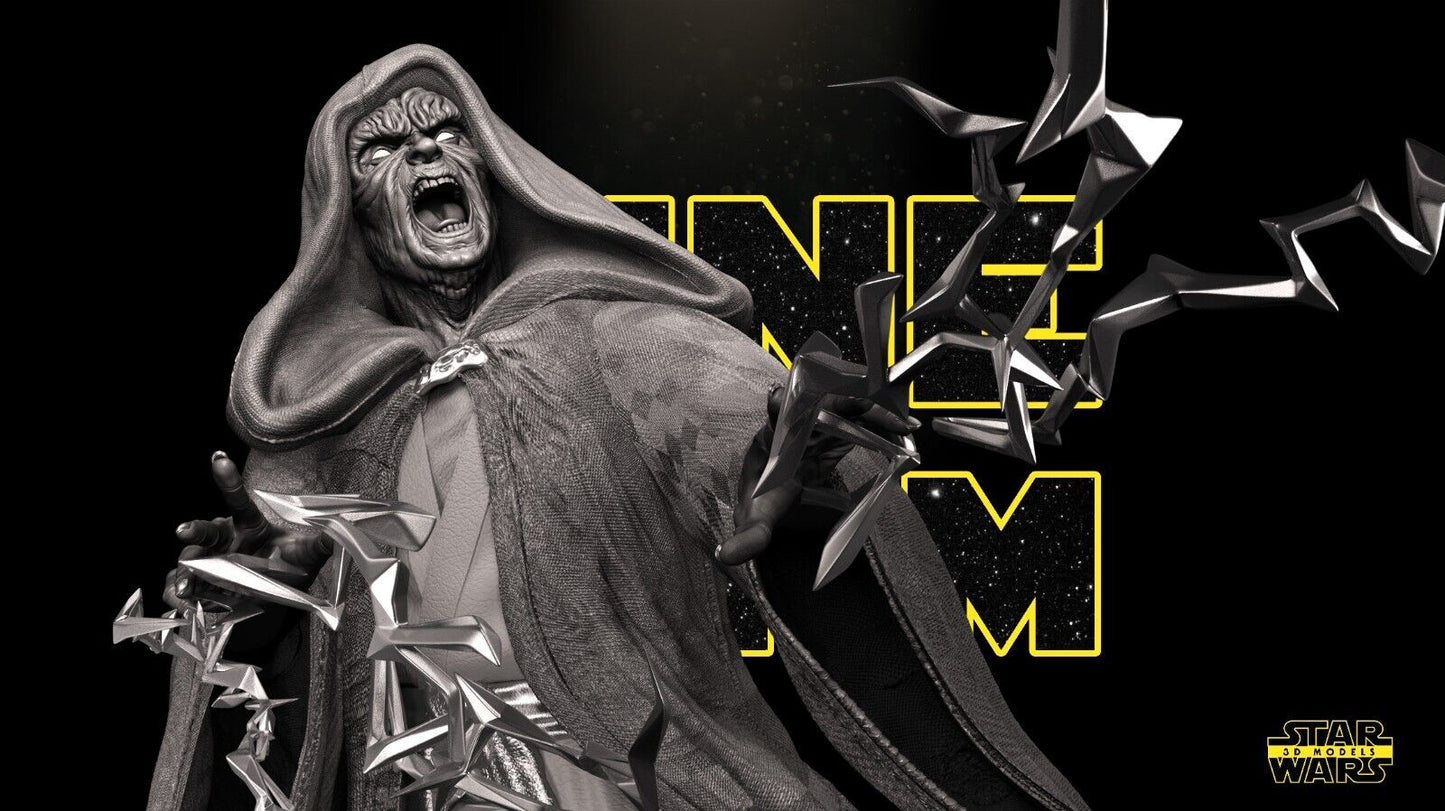 Darth Sidious (Palpatine) Star Wars themed 3D Bust Sculpture by SW3D