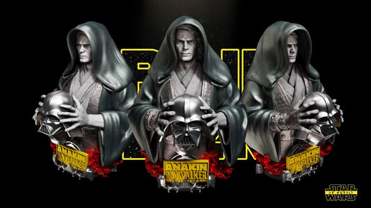 Anakin w/Vader Mask Star Wars themed 3D Bust Sculpture by SW3D