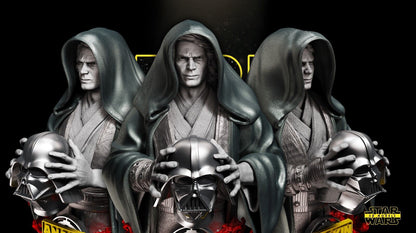 Anakin w/Vader Mask Star Wars themed 3D Bust Sculpture by SW3D