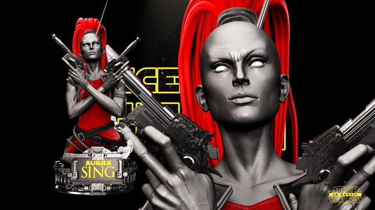 Aurra Sing Star Wars themed 3D Bust Sculpture by SW3D