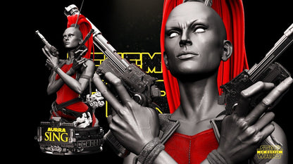 Aurra Sing Star Wars themed 3D Bust Sculpture by SW3D