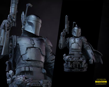 Boba Fett Star Wars themed 3D Bust Sculpture by SW3D