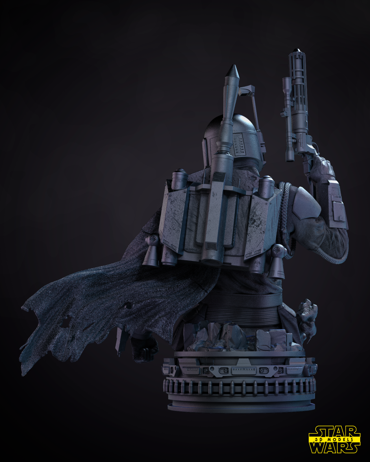 Boba Fett Star Wars themed 3D Bust Sculpture by SW3D