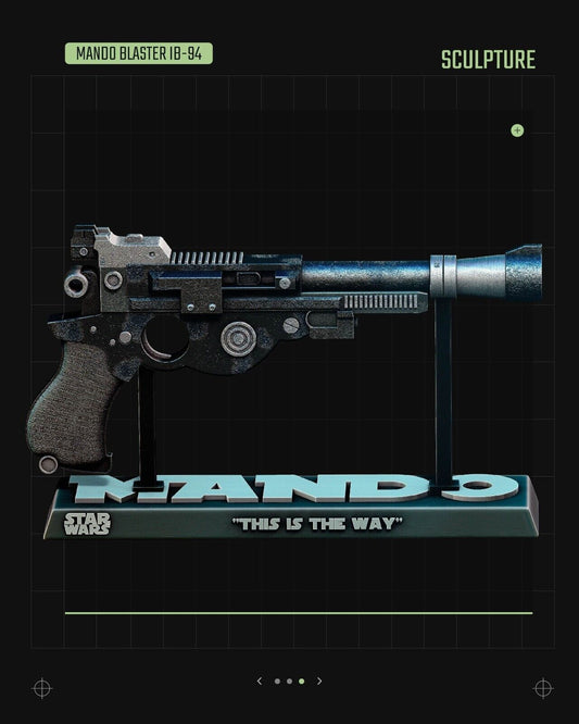 Mando Mandalorian Blaster Star Wars themed 3D Sculpture by SW3D