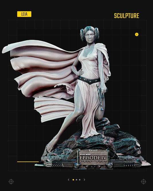 New Hope Princess Leia Star Wars themed 3D Figure / Diorama / Sculpture by SW3D
