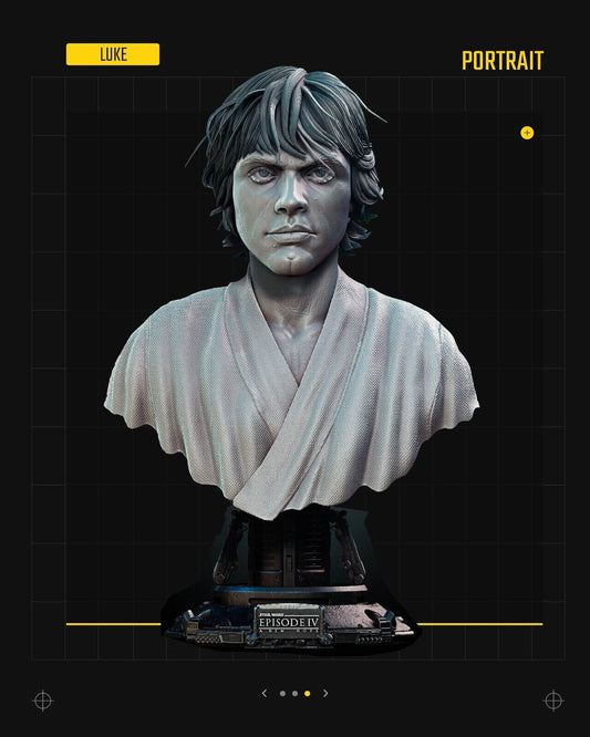 New Hope Luke Star Wars themed 3D Bust Sculpture by SW3D