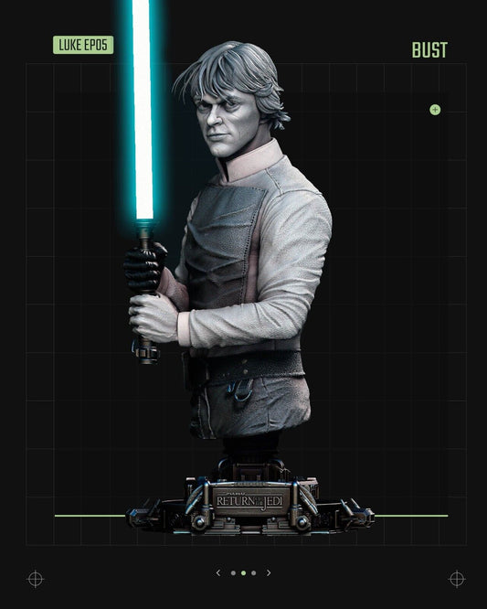 ROTJ Luke Skywalker Posed Star Wars themed 3D Bust Sculpture by SW3D