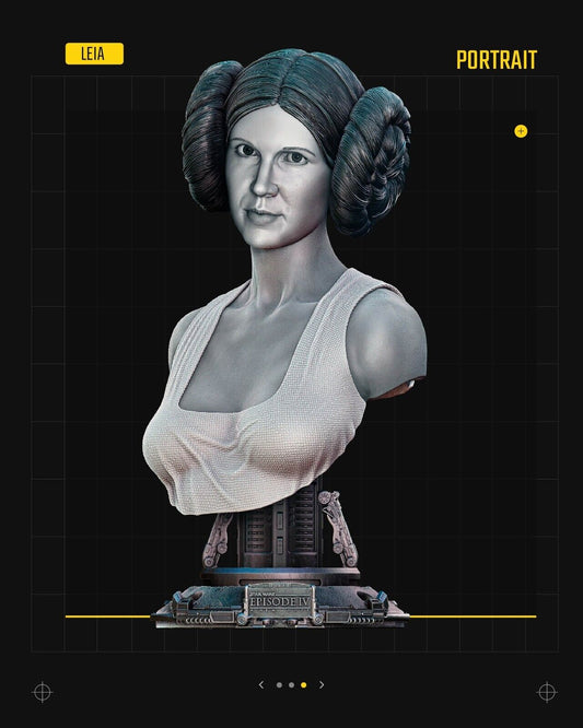 New Hope Princess Leia Star Wars themed 3D Bust Sculpture by SW3D