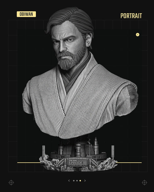 Obi wan Kenobi body Star Wars themed 3D Bust Sculpture by SW3D