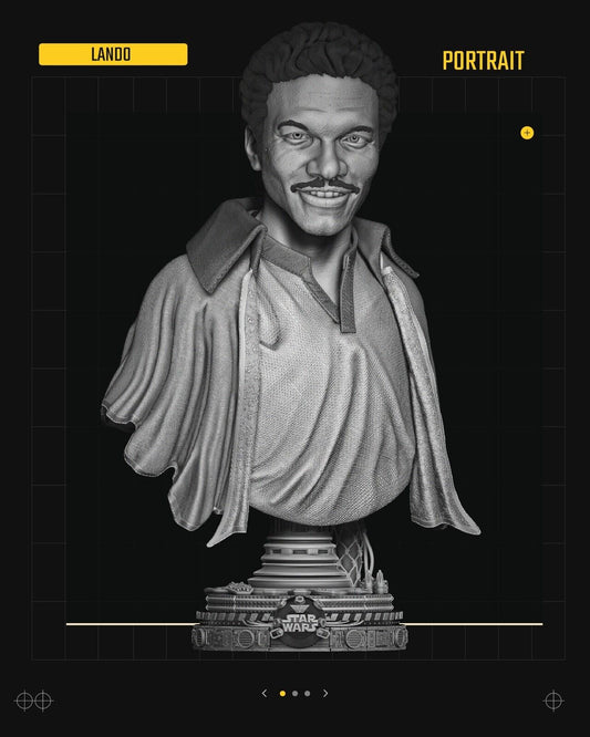 Lando Calrissian Star Wars themed 3D Bust Sculpture by SW3D