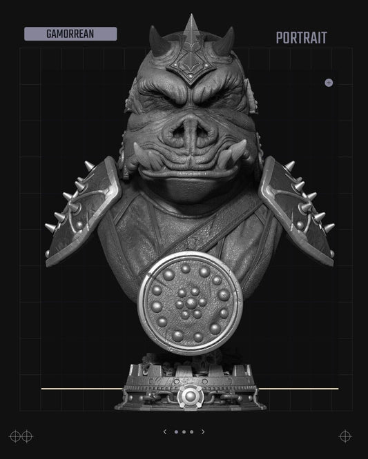 Gamorrean Star Wars themed 3D Bust Sculpture by SW3D