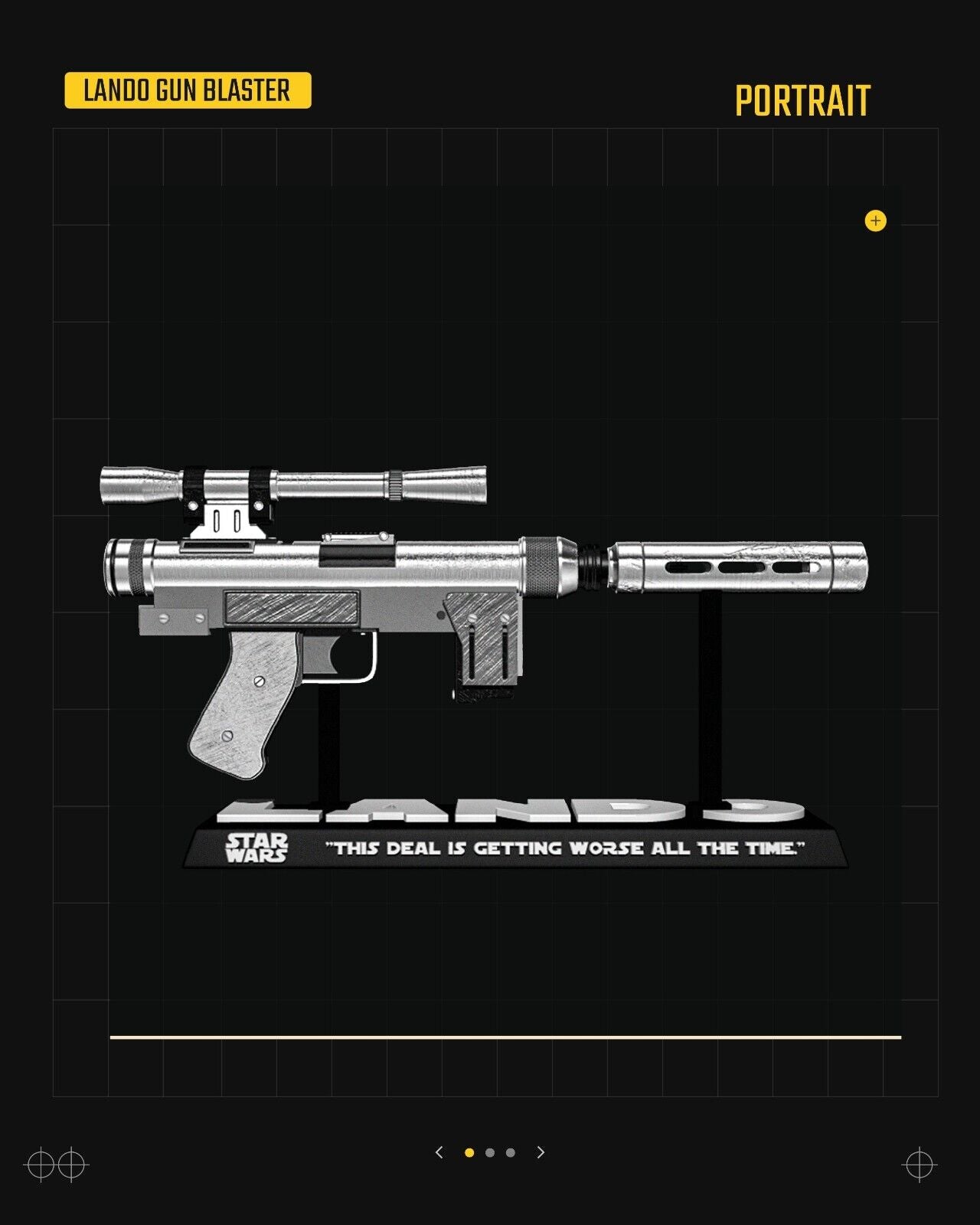 Lando Calrissian Blaster Star Wars themed 3D Sculpture by SW3D