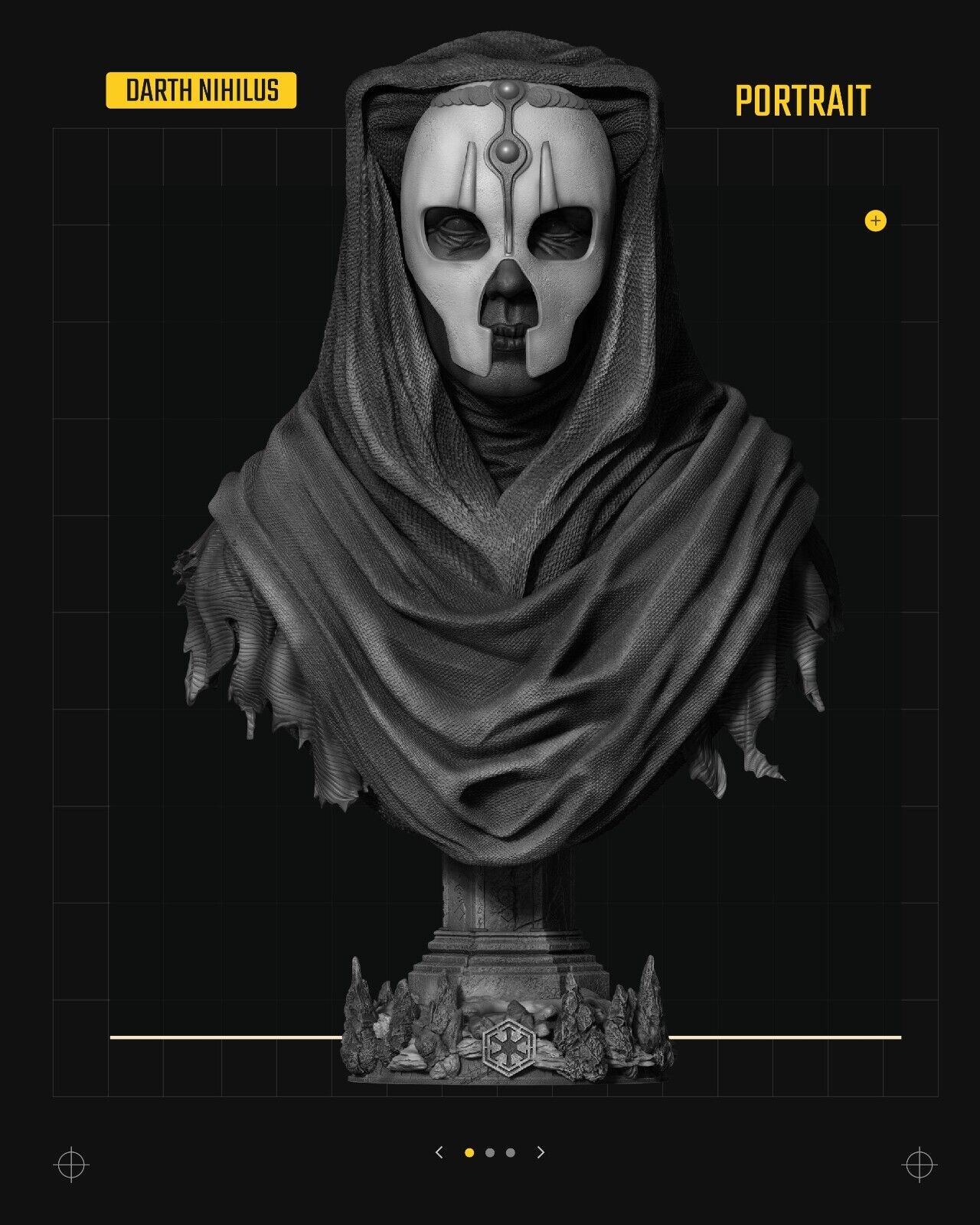 Darth Nihilus Star Wars themed 3D Bust Sculpture by SW3D