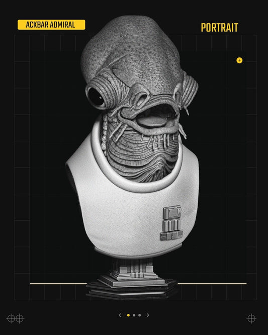 Admiral Ackbar Star Wars themed 3D Bust Sculpture by SW3D